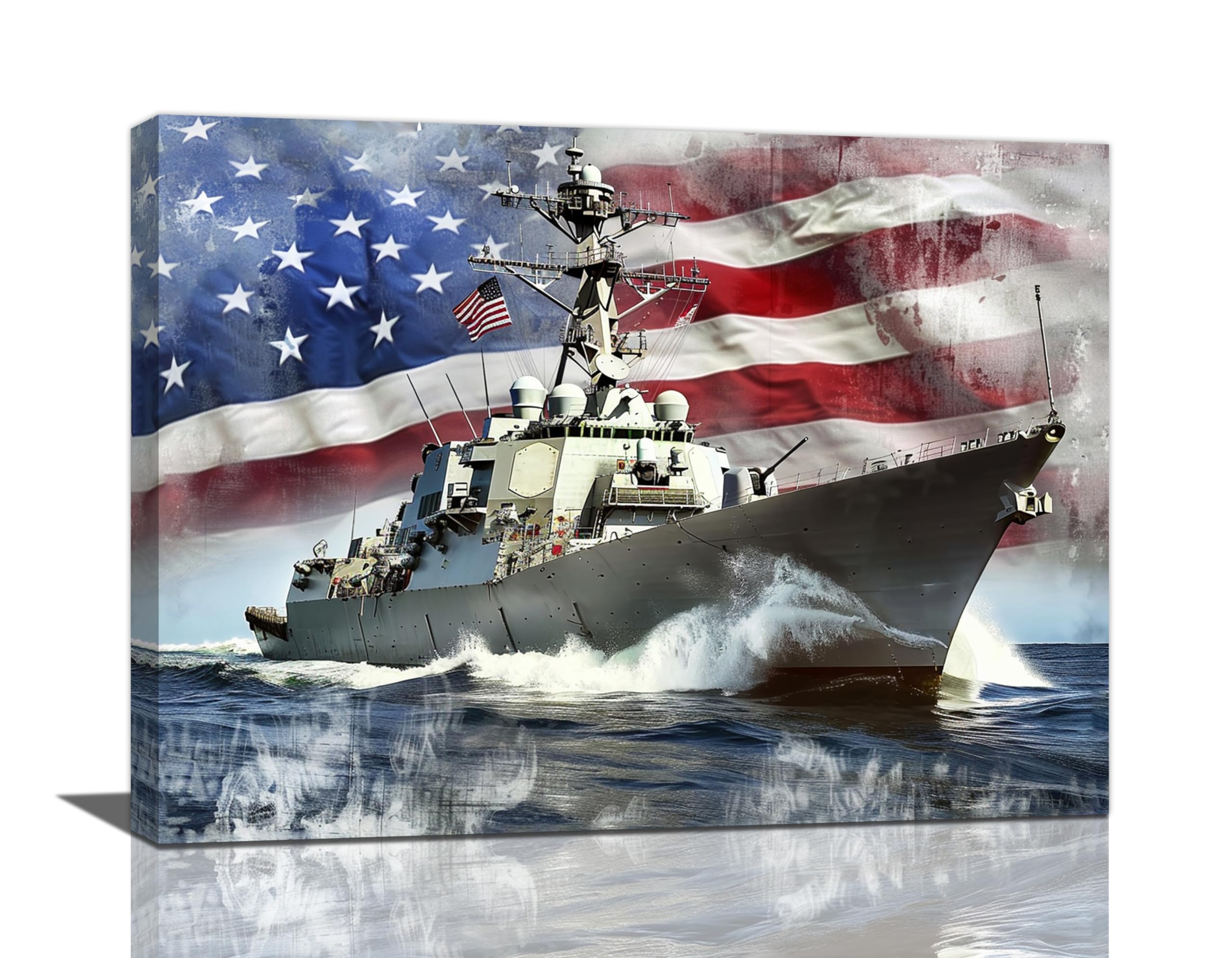 Amazon.co.jp: アメリカ国旗 ウォールアート 愛国的な軍艦 写真